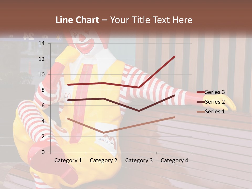 A Clown Sitting On A Bench In Front Of A Building PowerPoint Template