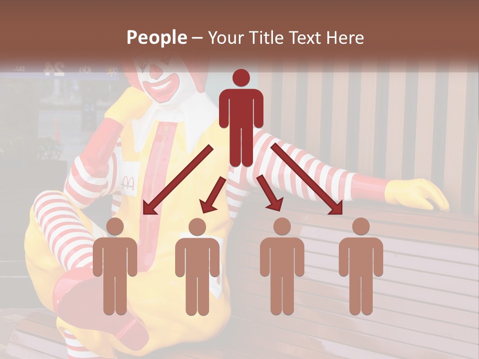 A Clown Sitting On A Bench In Front Of A Building PowerPoint Template