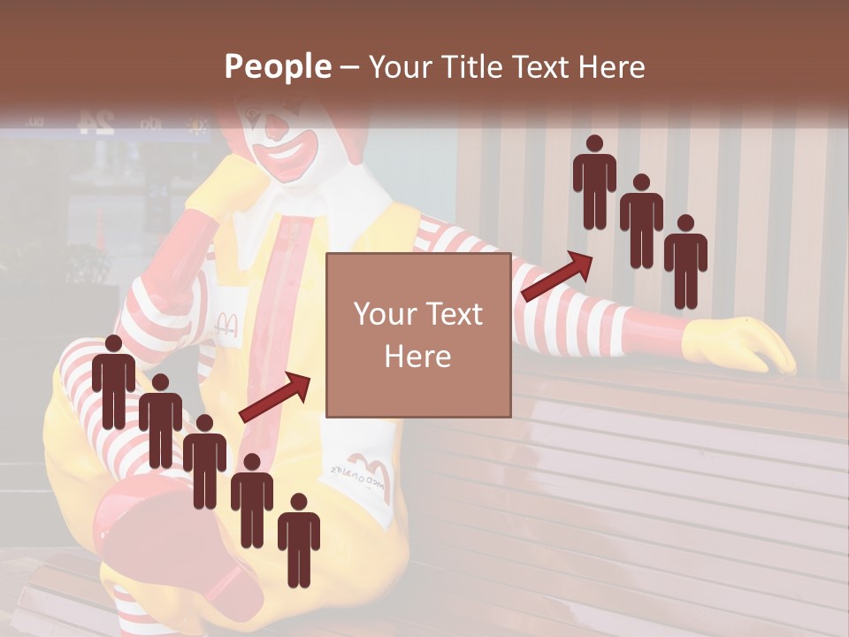 A Clown Sitting On A Bench In Front Of A Building PowerPoint Template