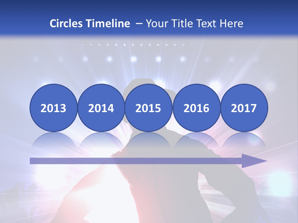 A Dj Mixing Music In Front Of Bright Lights PowerPoint Template