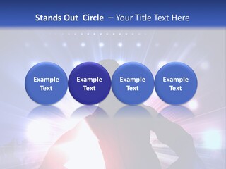 A Dj Mixing Music In Front Of Bright Lights PowerPoint Template
