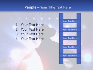 A Dj Mixing Music In Front Of Bright Lights PowerPoint Template