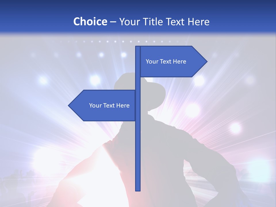 A Dj Mixing Music In Front Of Bright Lights PowerPoint Template