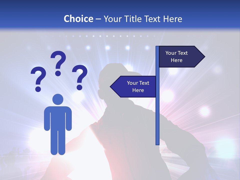 A Dj Mixing Music In Front Of Bright Lights PowerPoint Template