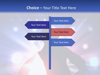 A Dj Mixing Music In Front Of Bright Lights PowerPoint Template