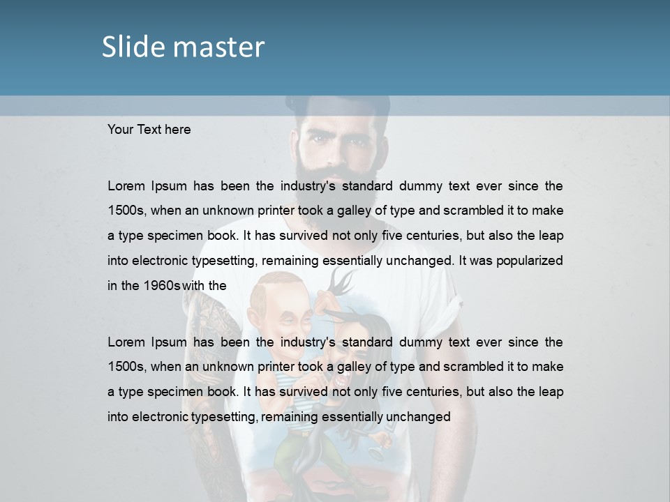 A Man With A Beard Standing In Front Of A Wall PowerPoint Template