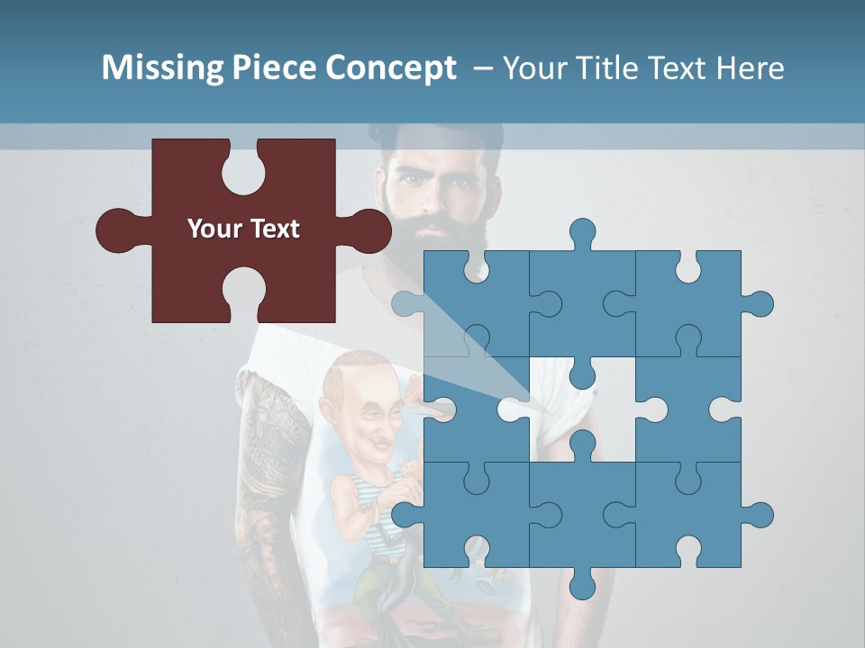 A Man With A Beard Standing In Front Of A Wall PowerPoint Template