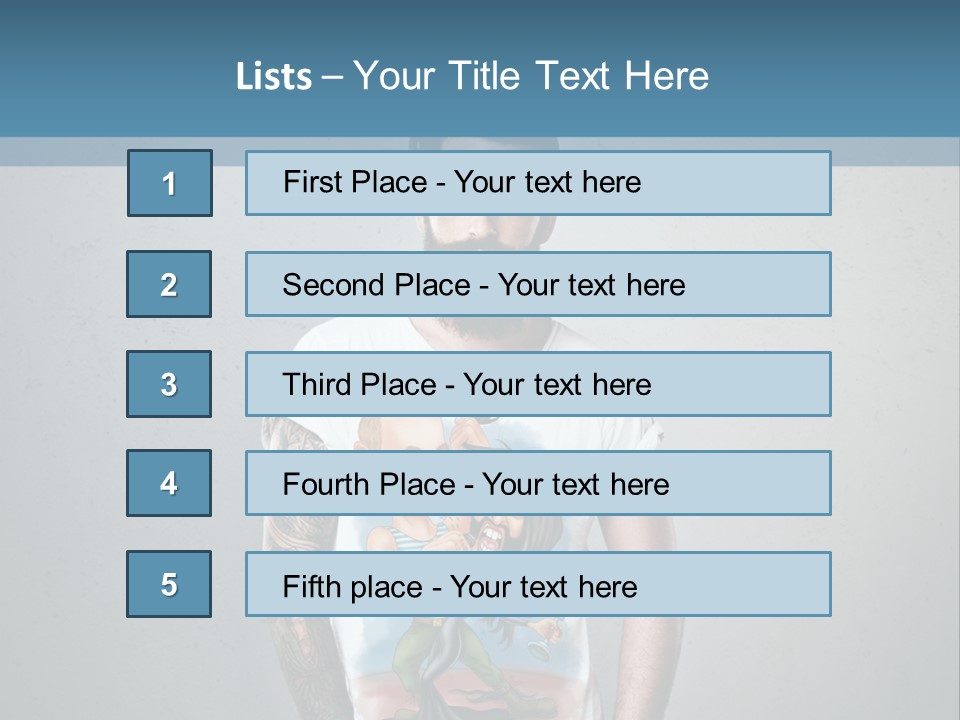 A Man With A Beard Standing In Front Of A Wall PowerPoint Template
