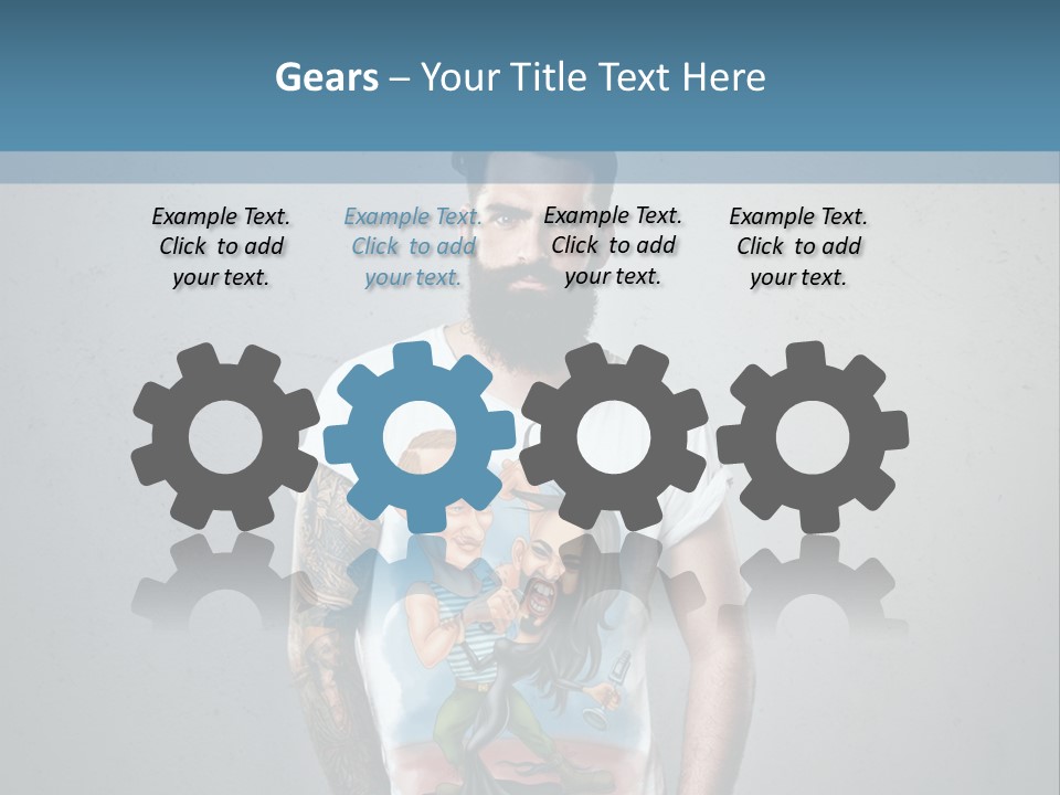 A Man With A Beard Standing In Front Of A Wall PowerPoint Template