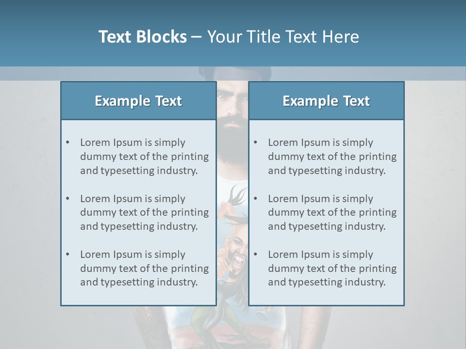 A Man With A Beard Standing In Front Of A Wall PowerPoint Template