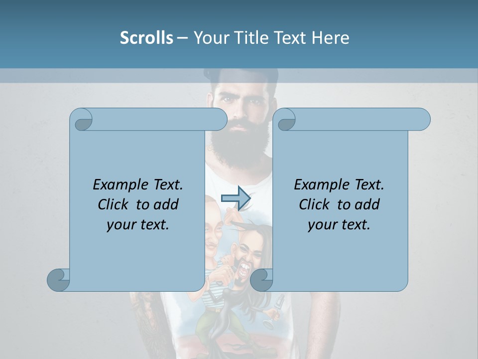 A Man With A Beard Standing In Front Of A Wall PowerPoint Template