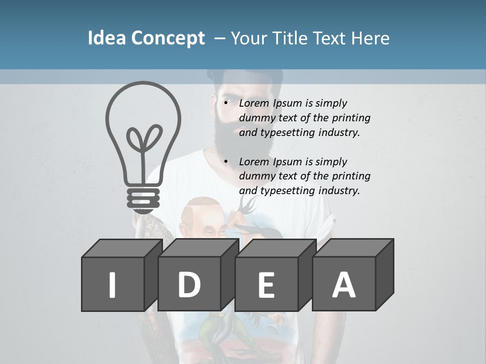 A Man With A Beard Standing In Front Of A Wall PowerPoint Template