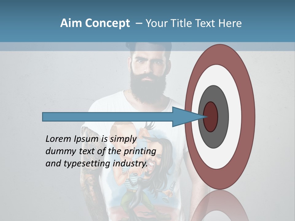 A Man With A Beard Standing In Front Of A Wall PowerPoint Template