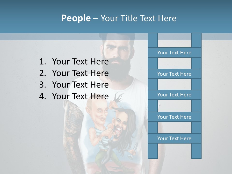 A Man With A Beard Standing In Front Of A Wall PowerPoint Template