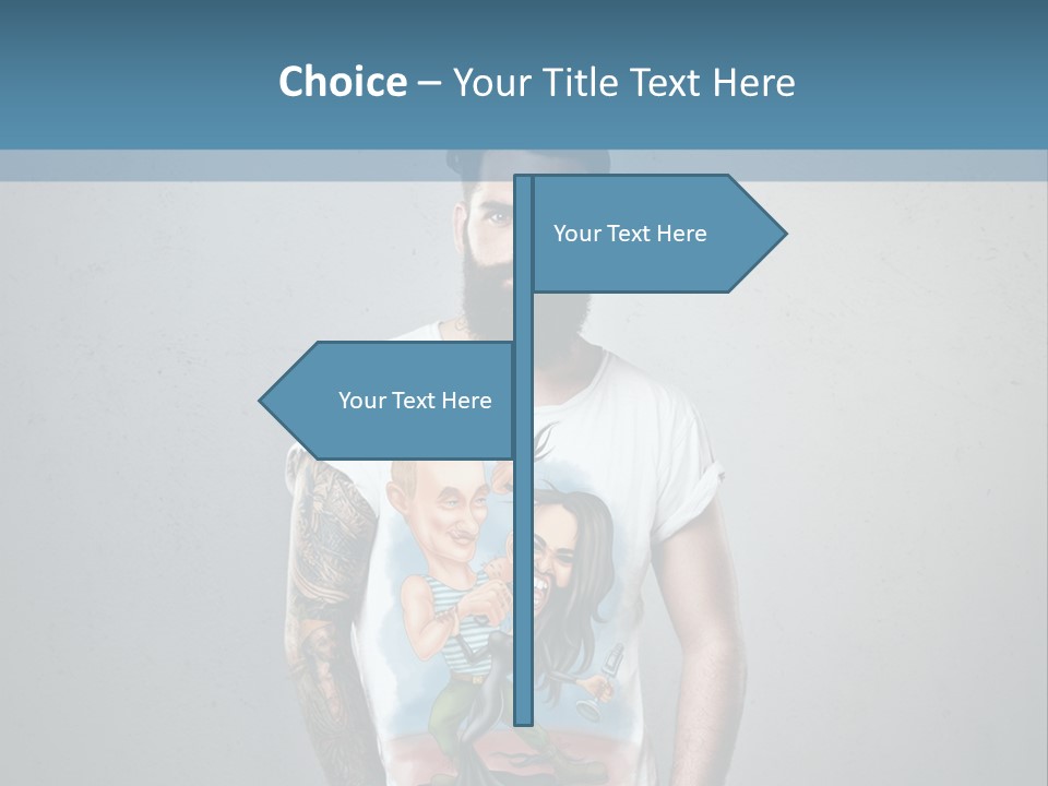 A Man With A Beard Standing In Front Of A Wall PowerPoint Template