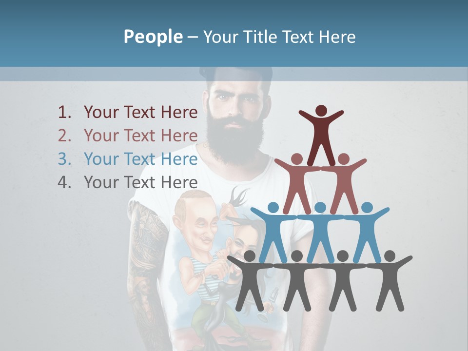 A Man With A Beard Standing In Front Of A Wall PowerPoint Template