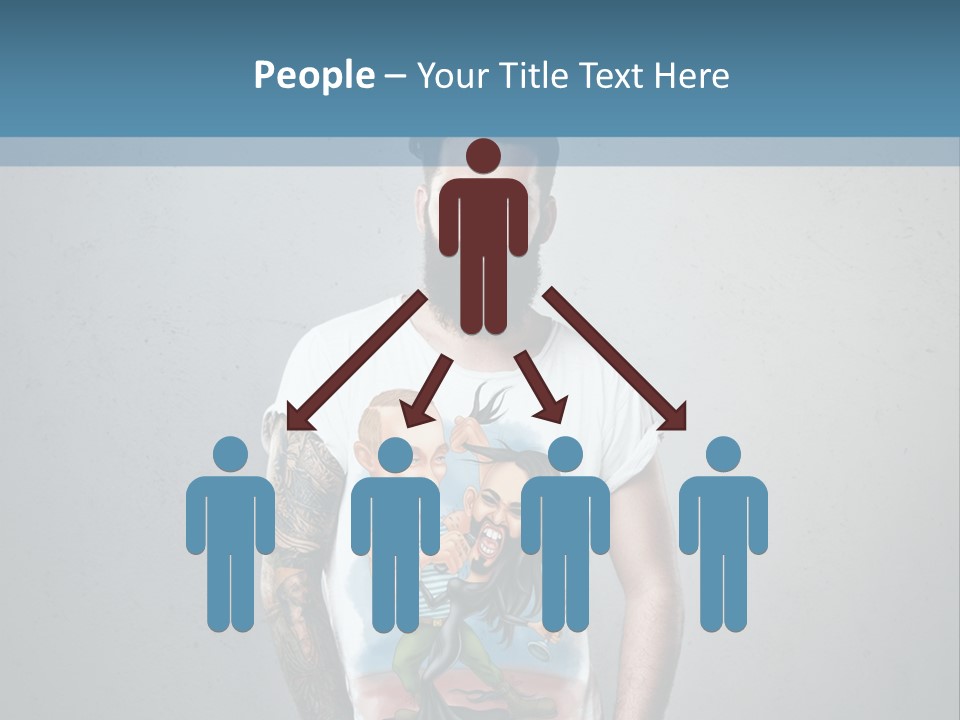 A Man With A Beard Standing In Front Of A Wall PowerPoint Template