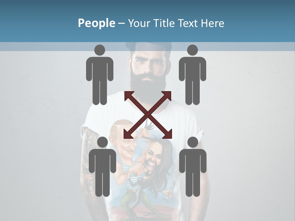 A Man With A Beard Standing In Front Of A Wall PowerPoint Template