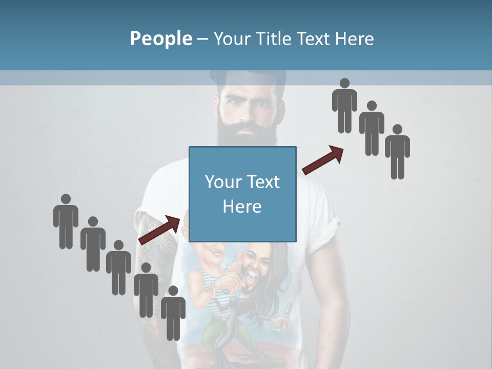 A Man With A Beard Standing In Front Of A Wall PowerPoint Template