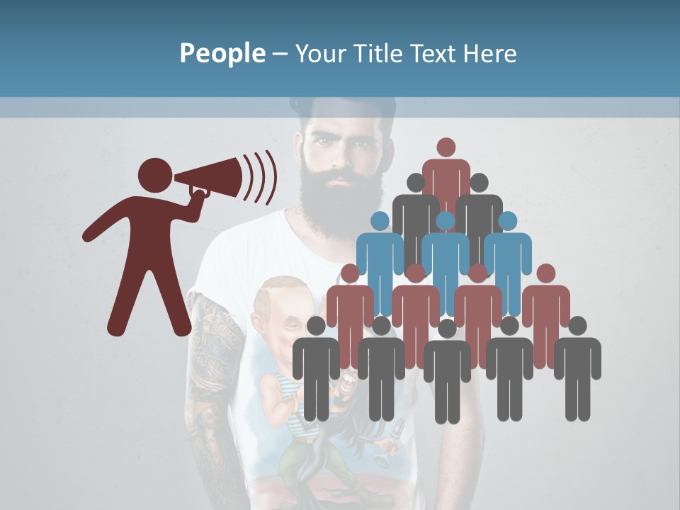 A Man With A Beard Standing In Front Of A Wall PowerPoint Template