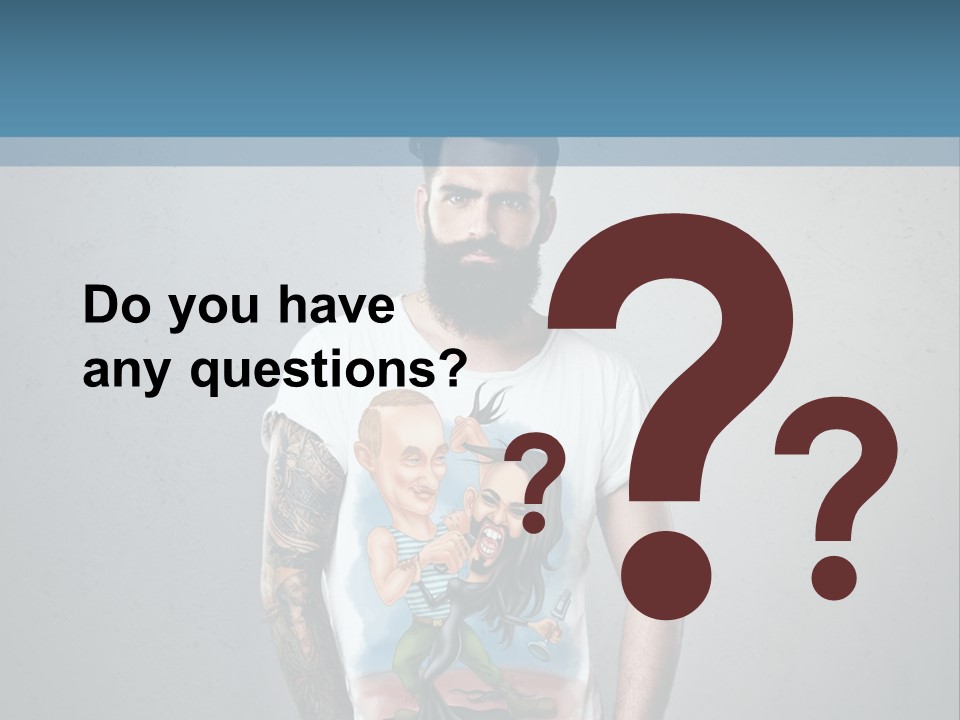 A Man With A Beard Standing In Front Of A Wall PowerPoint Template