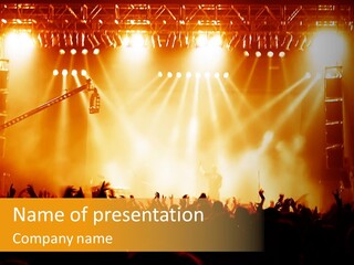 A Concert Stage With A Lot Of Lights On It PowerPoint Template