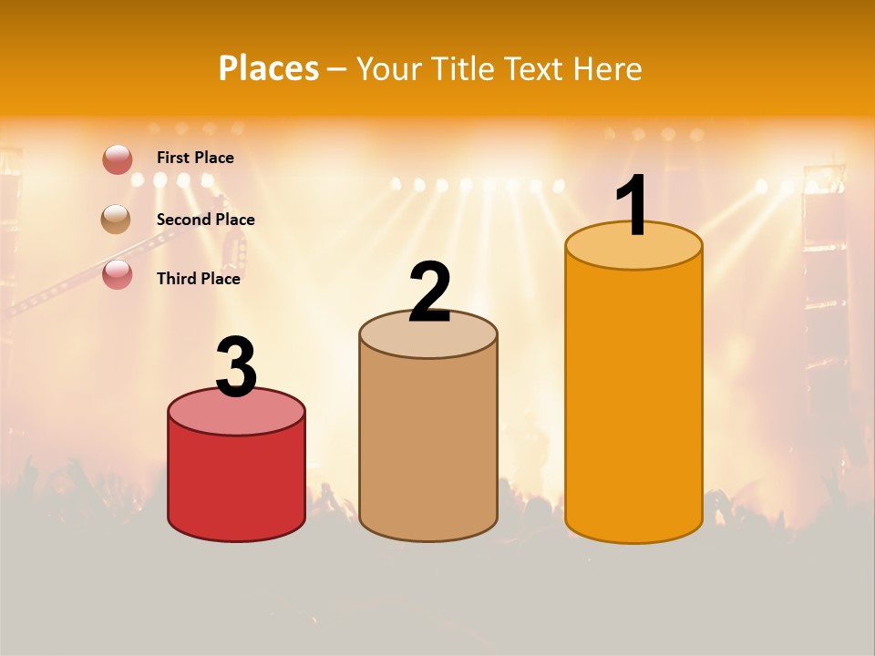 A Concert Stage With A Lot Of Lights On It PowerPoint Template