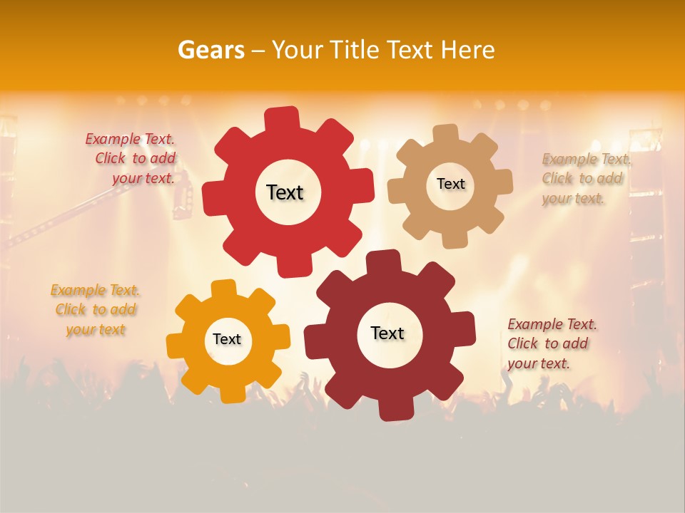 A Concert Stage With A Lot Of Lights On It PowerPoint Template