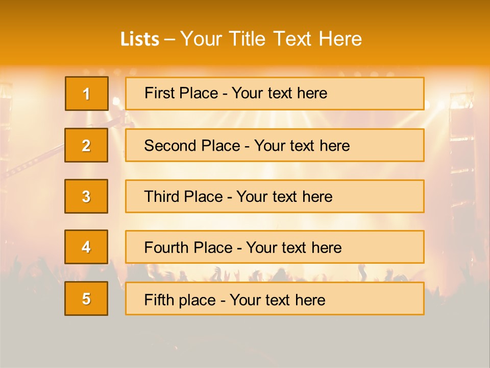A Concert Stage With A Lot Of Lights On It PowerPoint Template