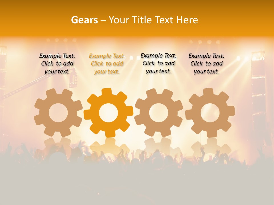 A Concert Stage With A Lot Of Lights On It PowerPoint Template