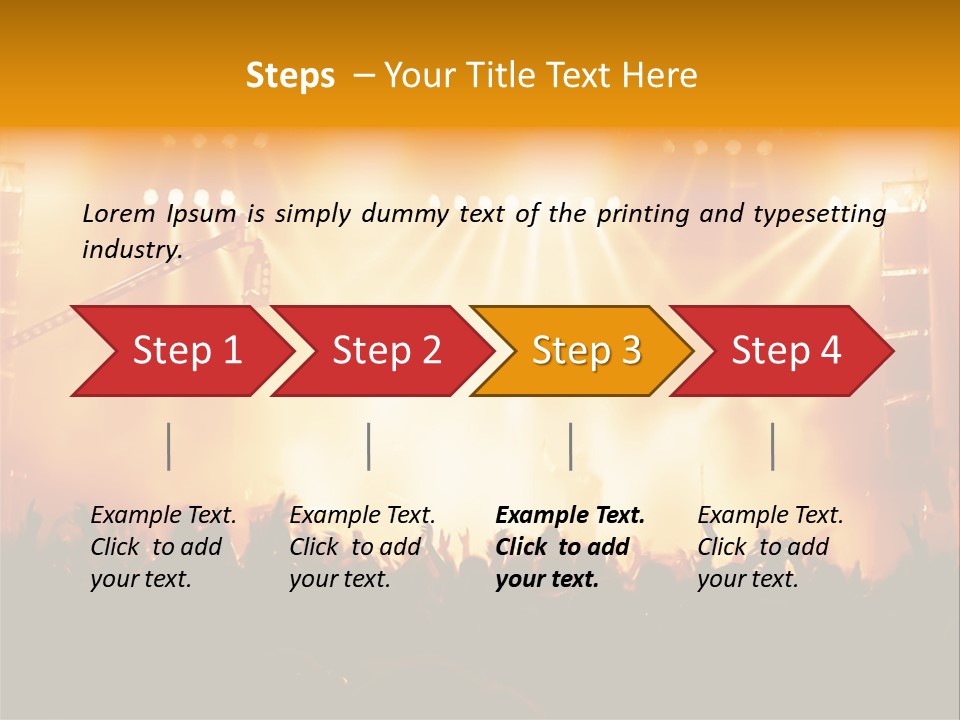 A Concert Stage With A Lot Of Lights On It PowerPoint Template