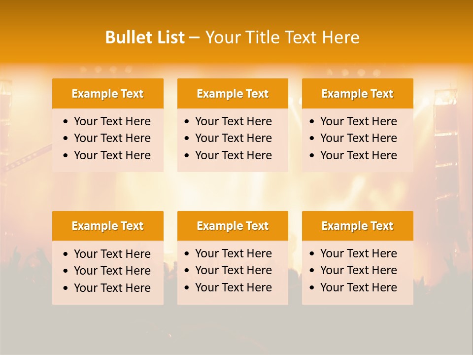 A Concert Stage With A Lot Of Lights On It PowerPoint Template