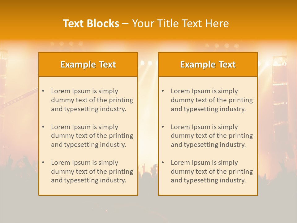 A Concert Stage With A Lot Of Lights On It PowerPoint Template