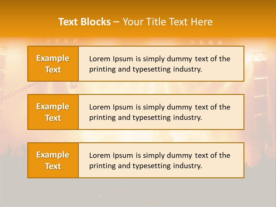 A Concert Stage With A Lot Of Lights On It PowerPoint Template