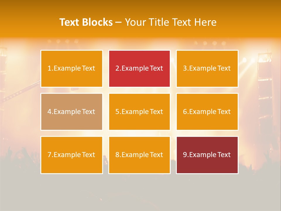 A Concert Stage With A Lot Of Lights On It PowerPoint Template