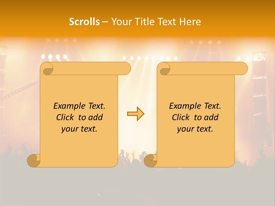 A Concert Stage With A Lot Of Lights On It PowerPoint Template