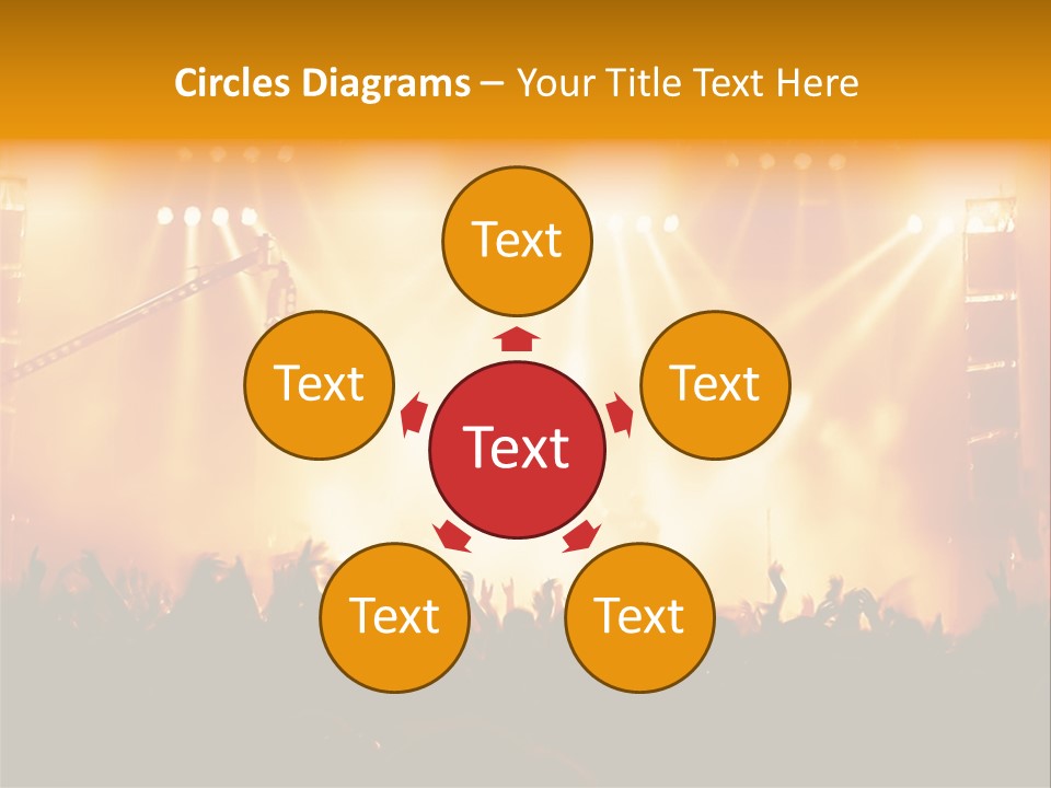 A Concert Stage With A Lot Of Lights On It PowerPoint Template