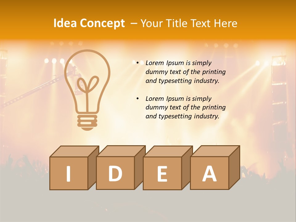 A Concert Stage With A Lot Of Lights On It PowerPoint Template