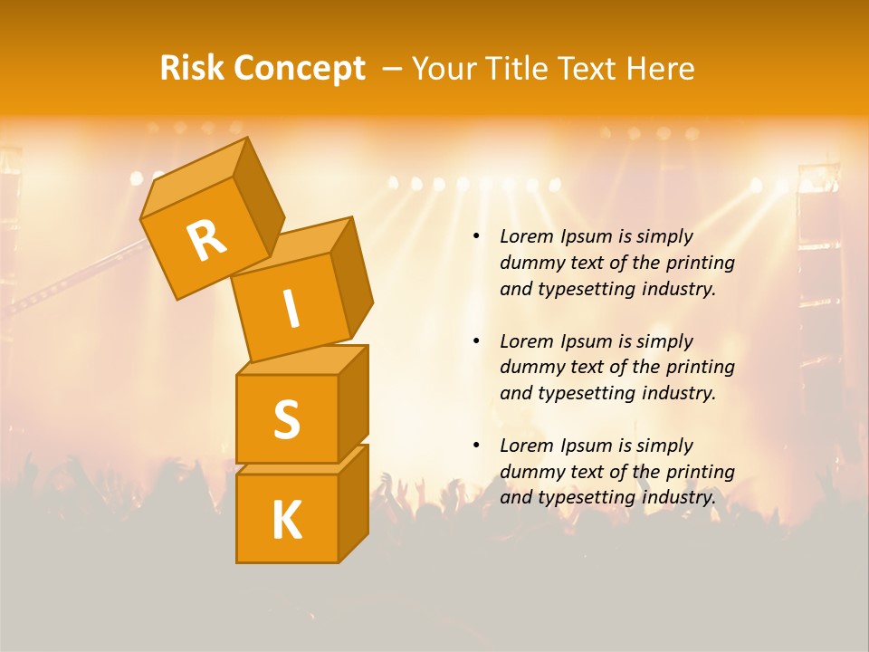 A Concert Stage With A Lot Of Lights On It PowerPoint Template