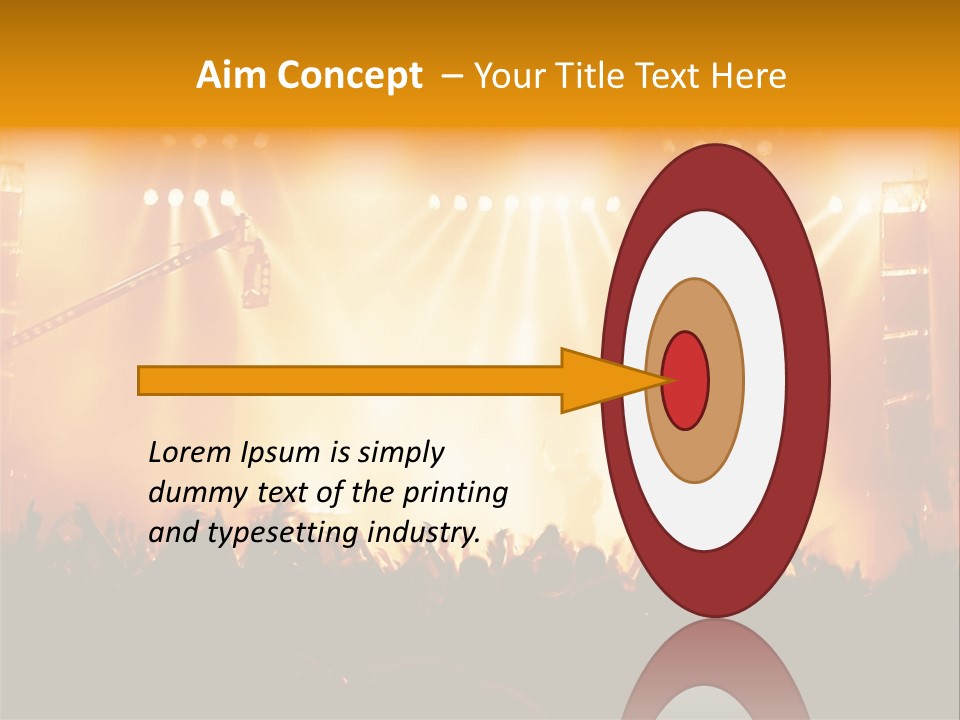 A Concert Stage With A Lot Of Lights On It PowerPoint Template