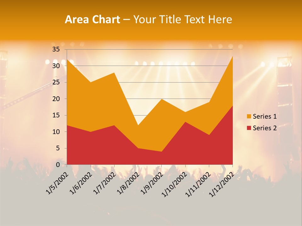 A Concert Stage With A Lot Of Lights On It PowerPoint Template