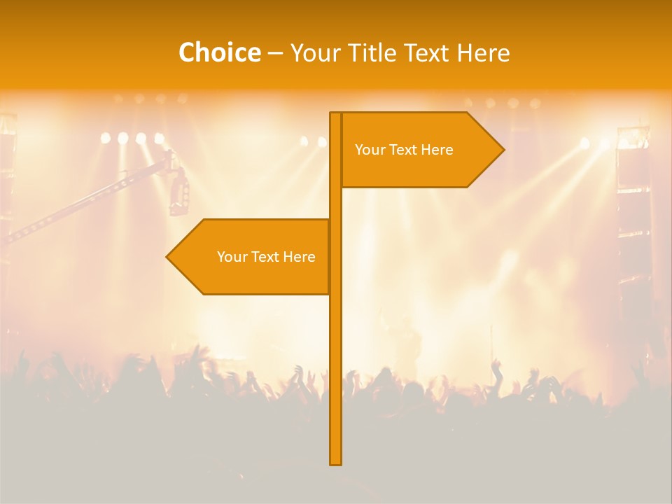 A Concert Stage With A Lot Of Lights On It PowerPoint Template