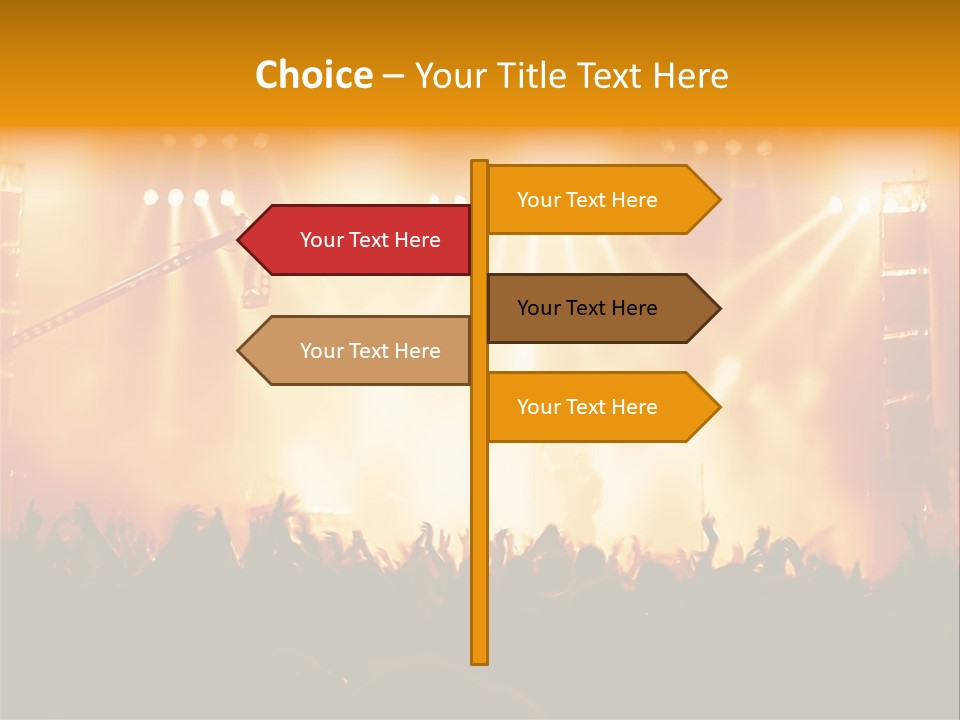 A Concert Stage With A Lot Of Lights On It PowerPoint Template
