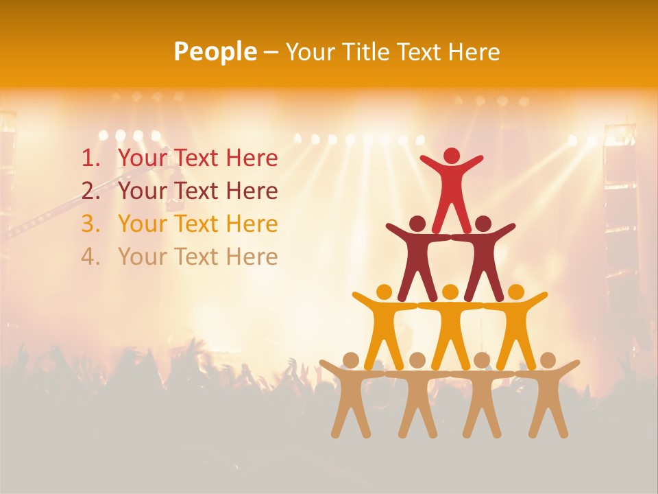 A Concert Stage With A Lot Of Lights On It PowerPoint Template