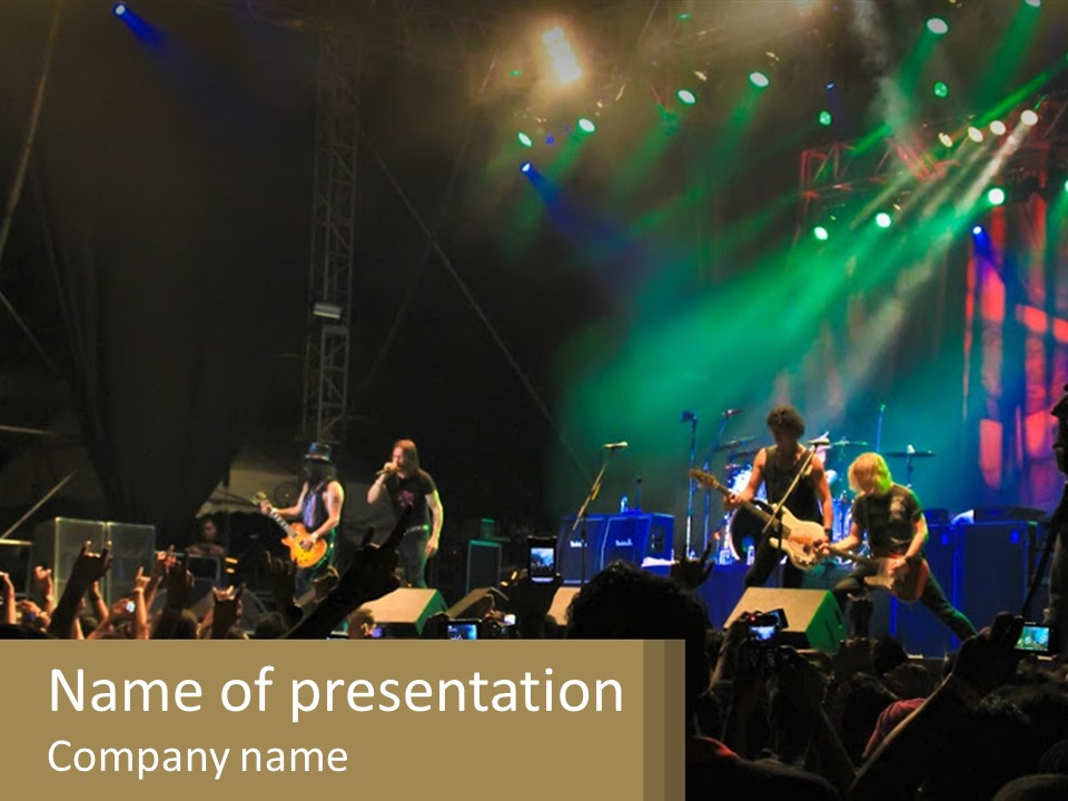 A Group Of People On Stage Playing Music PowerPoint Template