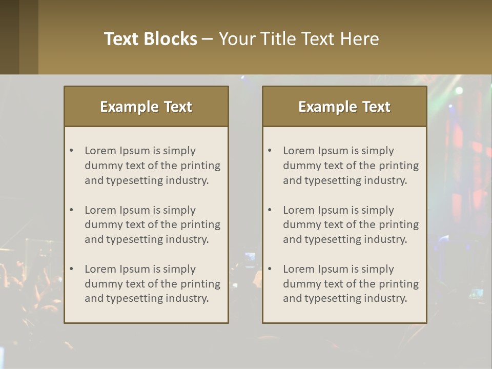 A Group Of People On Stage Playing Music PowerPoint Template