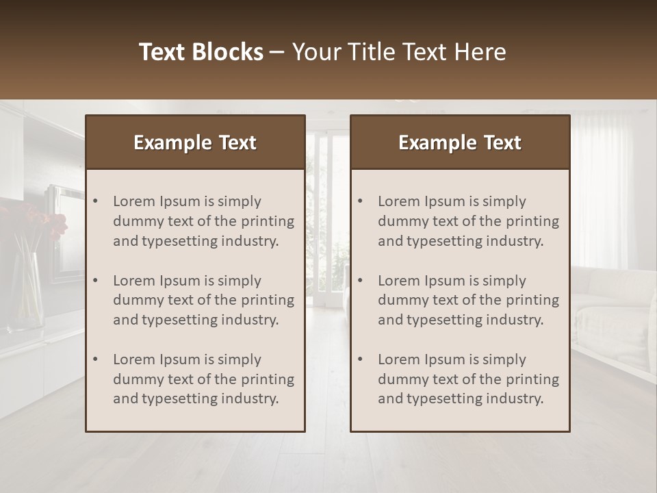 A Living Room With A Large White Couch PowerPoint Template
