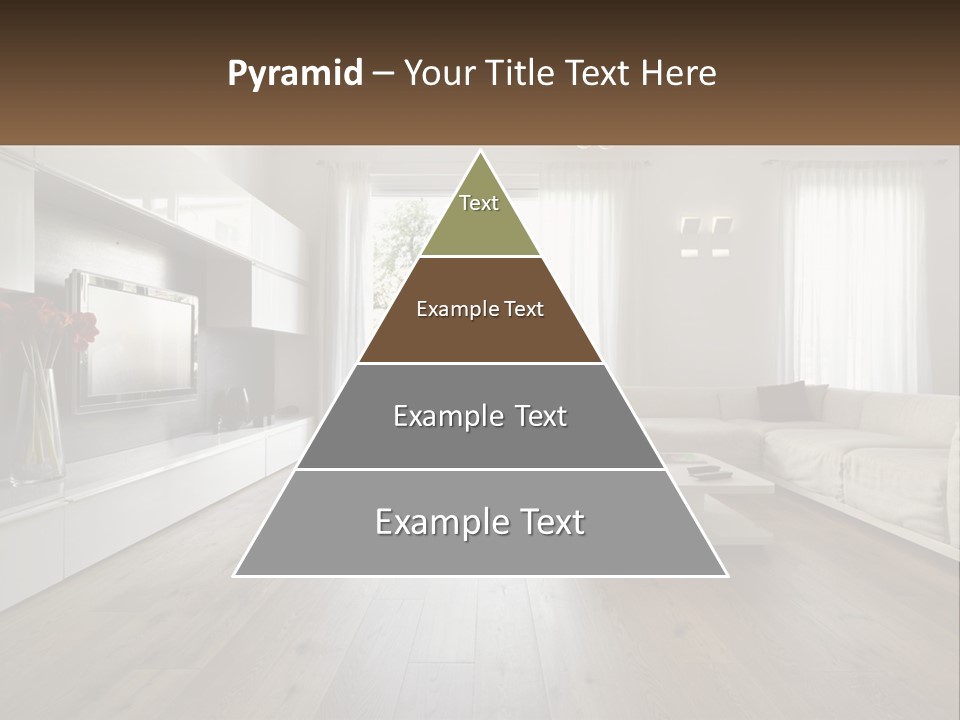 A Living Room With A Large White Couch PowerPoint Template