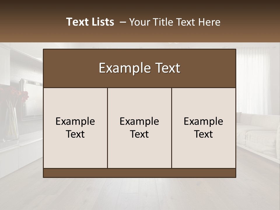 A Living Room With A Large White Couch PowerPoint Template
