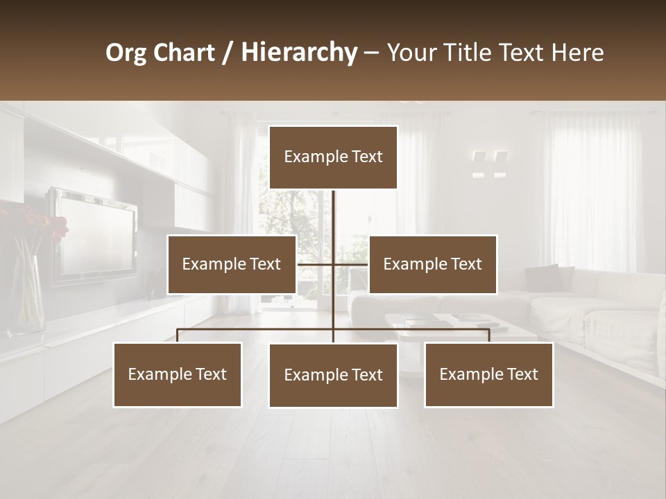 A Living Room With A Large White Couch PowerPoint Template